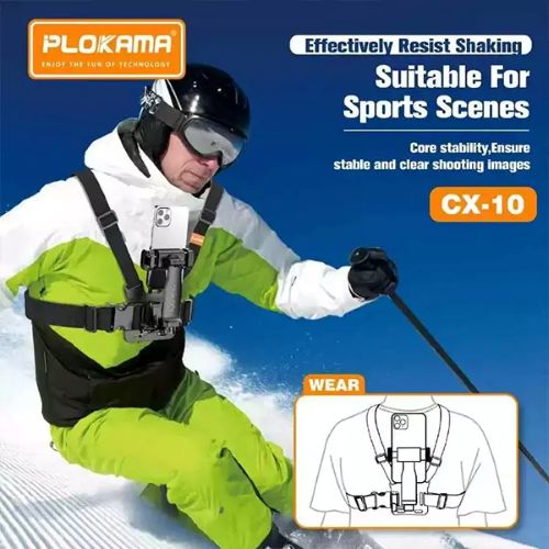 🎥 Plokama CX-10 Chest Mount Phone Holder Body Belt – Hands-Free Vlogging Harness (Nepal)