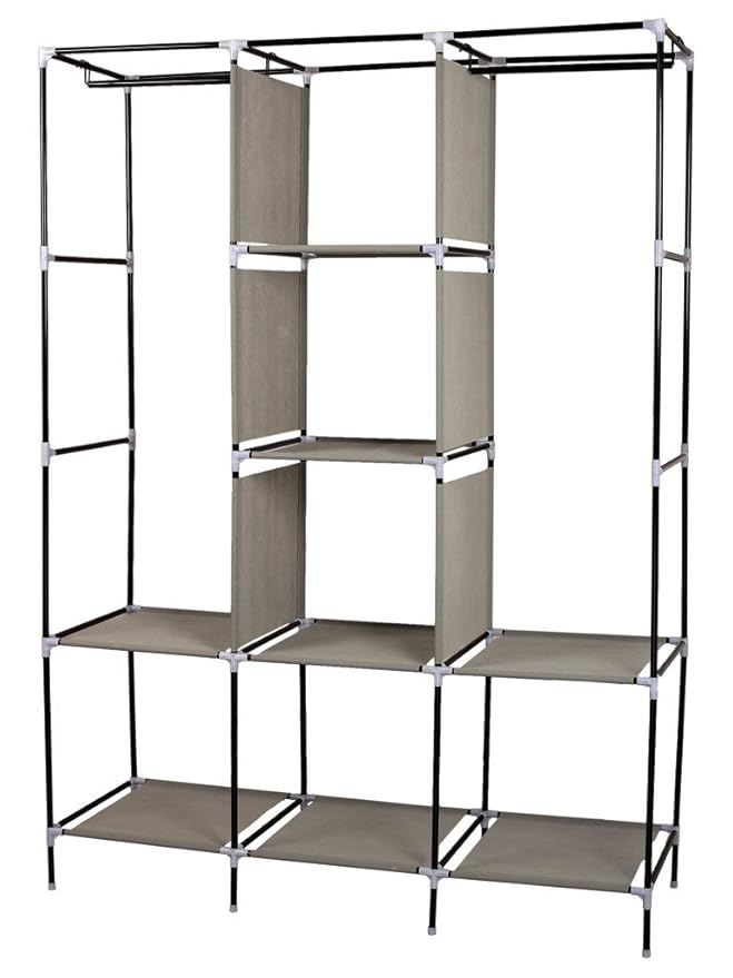 88130 Portable Foldable Wardrobe | 6+2 Shelf Cloth Wardrobe Organizer for Bedroom, Hostel & Home in Nepal