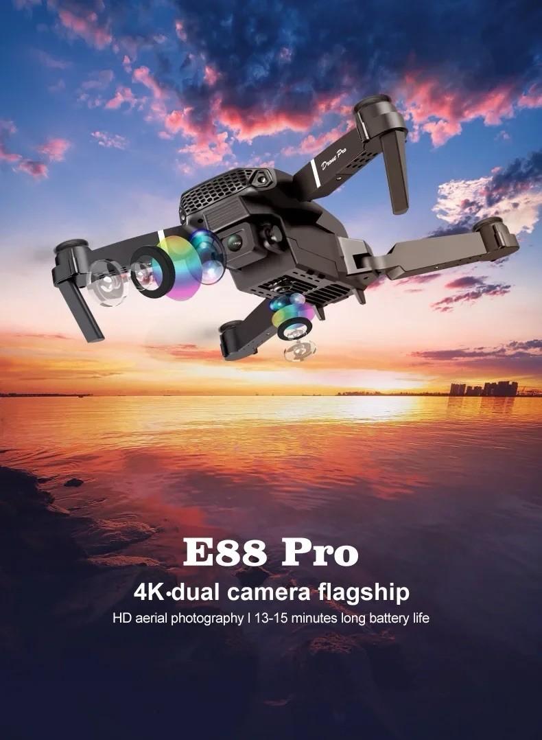E88 Pro Brushless Motor Drone 720p Dual Camera