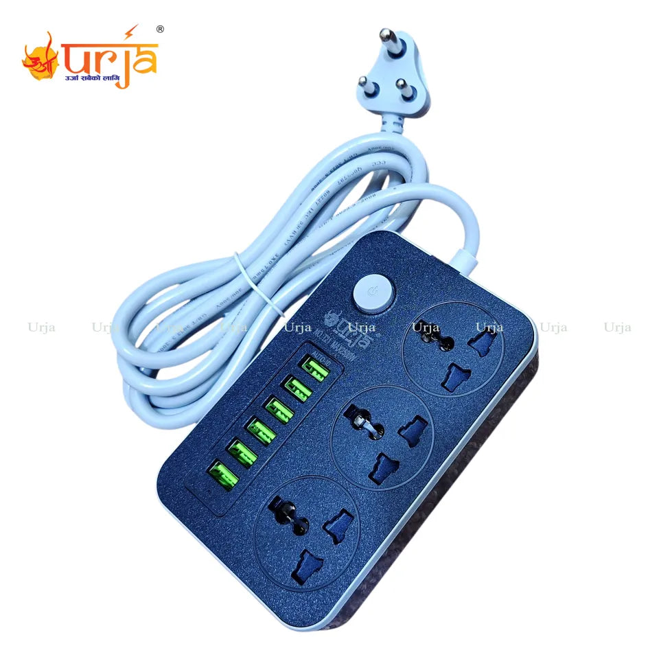 Urja T21 2500W Power Strip with 6 USB Ports