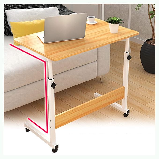 Adjustable Overbed Table with Wheels 60×40cm | Laptop Desk Nepal