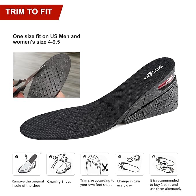 GadgetDeal HeightBoost™ – 4-Layer Height Increase Insoles Up to 8.5cm