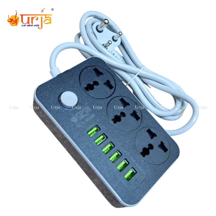 Urja T21 2500W Power Strip with 6 USB Ports