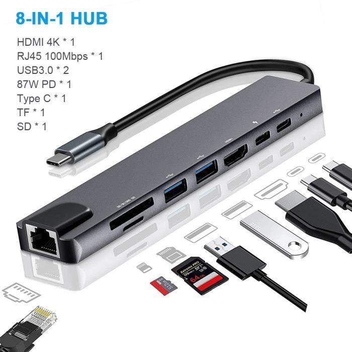 8-in-1 Type-C to USB-C 4K HDMI Multiport Hub