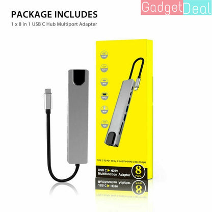 8-in-1 Type-C to USB-C 4K HDMI Multiport Hub