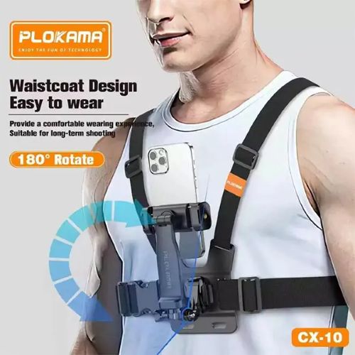 🎥 Plokama CX-10 Chest Mount Phone Holder Body Belt – Hands-Free Vlogging Harness (Nepal)