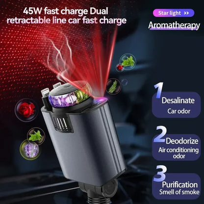 5 in 1 Car Fragrance Starlight Ambient Light USB Type-C Charger In Nepal
